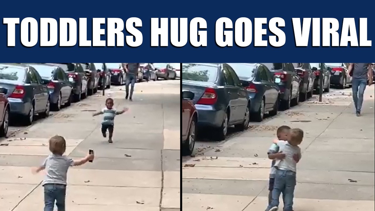 Two toddlers hug each other on the streets of New York, video goes viral |OneIndia News