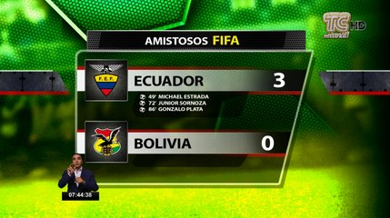 Ecuador golea 3 - 0 a Bolivia en fecha FIFA