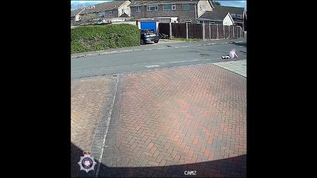 CCTV captures the moment an attacker stole a woman's handbag