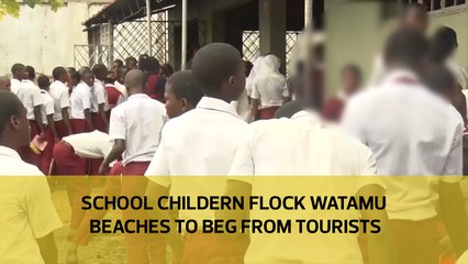 School children flock Watamu beaches to beg from tourists
