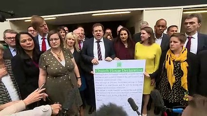 Cross-party MPs hold protest over prorogation of Parliament