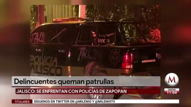 Atacan a policías e incendian patrullas en Zapopan