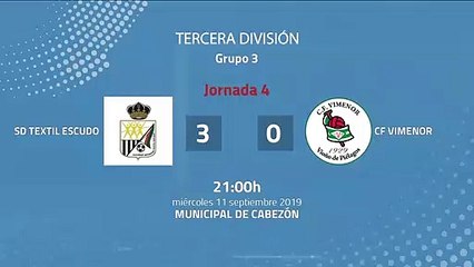 Resumen partido entre SD Textil Escudo y CF Vimenor Jornada 4 Tercera División
