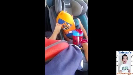 baby takes advantage of sleeping big brother