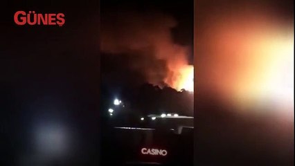 Girne'de askeri bölgedeki cephanelikte patlama - VİDEO