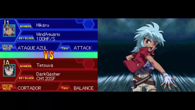 Beyblade Metal Masters NDS - Modo Arcade con Hikaru #MetalFight #Wind_Aquario #RJ_Anda