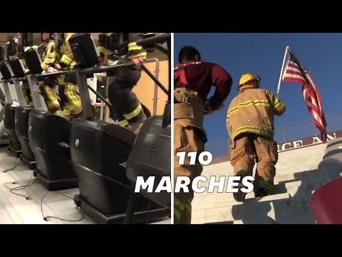 11 septembre: en hommage à leurs collègues morts, ces pompiers montent 110 marches
