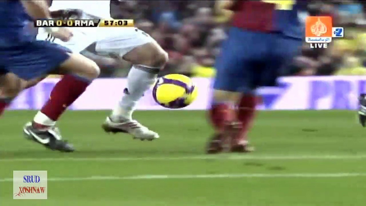 برشلونة 2 - 0 ريال مدريد كلاسيكو 08 - 09 الشوط...