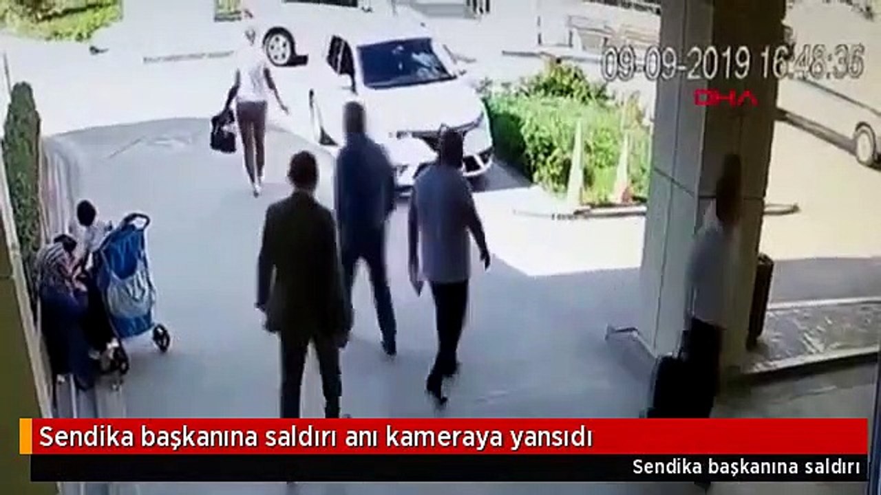 Sendika başkanına saldırı anı kamerada!