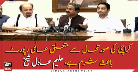 Global report on Karachi condition is shameful, Haleem Adil Sheikh