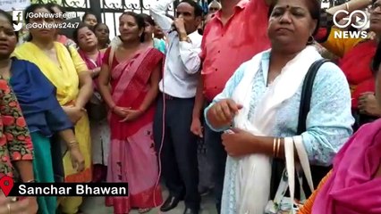 MTNL Employees Protest Outside Delhi’s Sanchar Bhawan