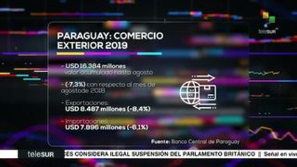 Paraguay registra números negativos en su comercio exterior