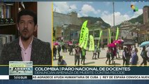 Docentes colombianos realizan paro para exigir garantías de seguridad