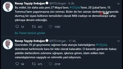 Cumhurbaşkanı Erdoğan'dan '12 Eylül' mesajı