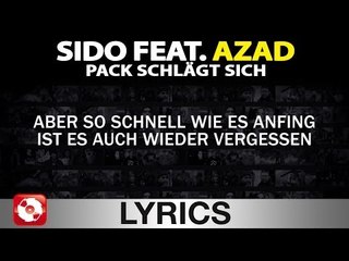 SIDO FEAT. AZAD - PACK SCHLÄGT SICH AGGROTV LYRICS KARAOKE (OFFICIAL VERSION)
