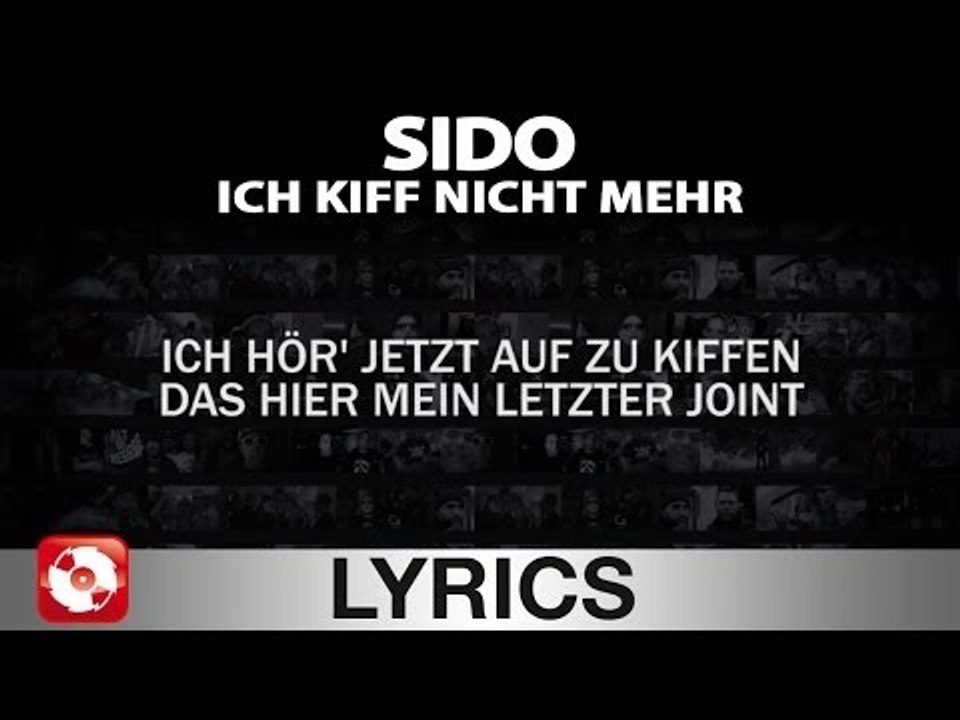 SIDO - ICH KIFF NICHT MEHR AGGROTV LYRICS (OFFICIAL VERSION)