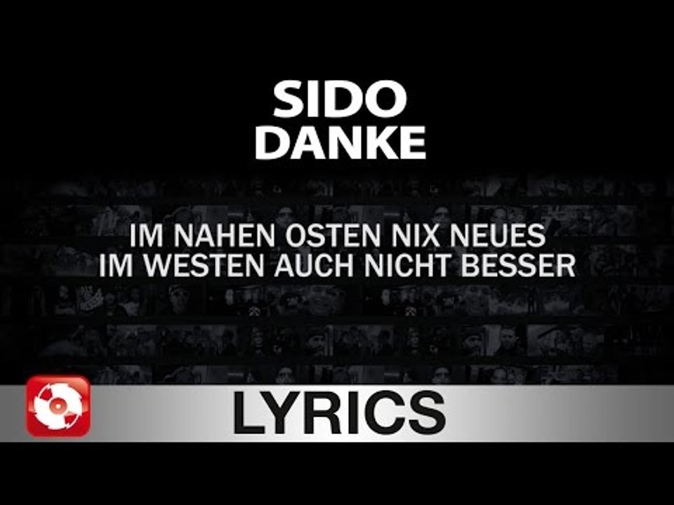 SIDO - DANKE AGGROTV LYRICS KARAOKE (OFFICIAL VERSION)