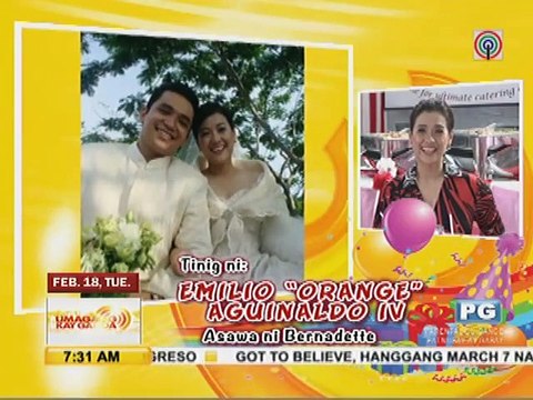 Watch the birthday message of Orange Aguinaldo to the birthday girl Bernadette.