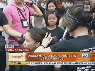 Misis ni Tado, nagpakalbo bilang protesta laban sa Florida Bus