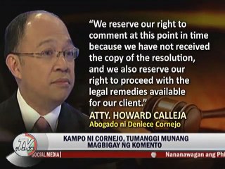 Kampo ni Cornejo, tumanggi munang magbigay ng komento