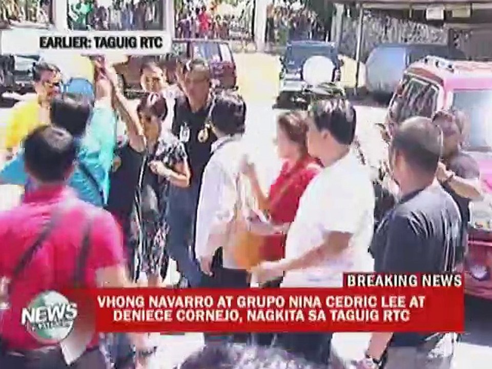 Kampo ni Deniece Cornejo, Cedric Lee at Vhong Navarro, nagkita sa Taguig Regional Trial Court