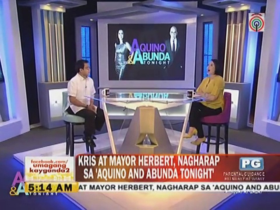 Kris at Mayor Herbert, nagharap sa 'Aquino %26 Abunda Tonight'