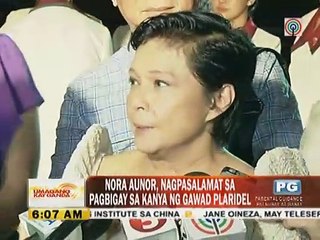 Nora Aunor, nagpasalamat sa pagbigay sa kanya ng Gawad Plaridel