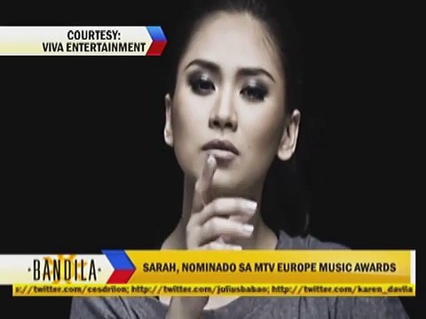Sarah, nominado sa MTV Europe Music Awards