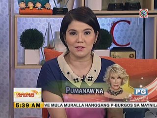 Veteran comedienne Joan Rivers, pumanaw na sa edad na 81