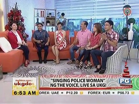 Singing Police Woman of The Voice of the Philippines Jannet Cadayona, sings Tukso live on UKG!