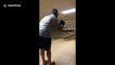 Unique or eunuch? Pinheaded bowling trick ends with man getting ball hurled between legs
