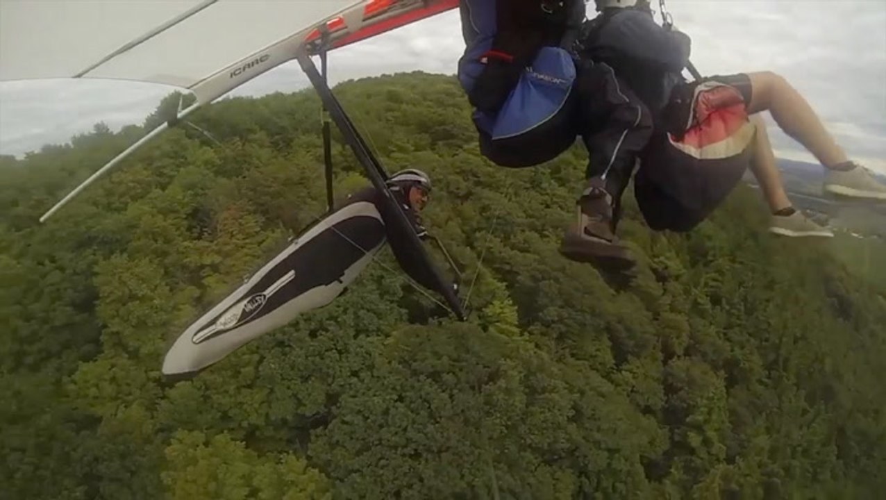 Hang Glider And Paraglider Collide In The Sky