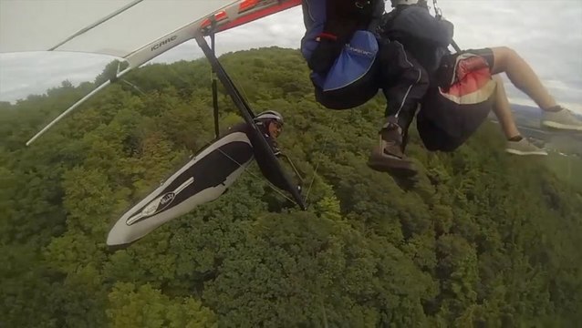 Hang Glider And Paraglider Collide In The Sky