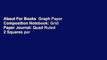About For Books  Graph Paper Composition Notebook: Grid Paper Journal: Quad Ruled 2 Squares per