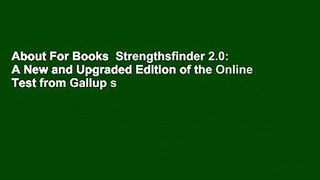About For Books  Strengthsfinder 2.0: A New and Upgraded Edition of the Online Test from Gallup s