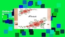 Online Rosa: Personalized Composition Notebook - Vintage Floral Pattern (Red Rose Blooms). College