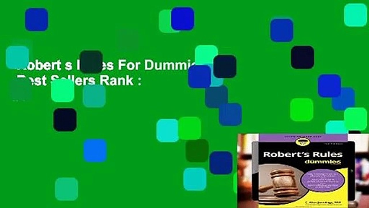 Robert s Rules For Dummies  Best Sellers Rank : #5