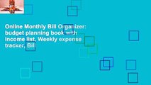 Online Monthly Bill Organizer: budget planning book with income list, Weekly expense tracker, Bill