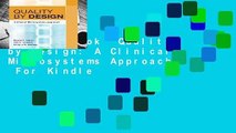 Full E-book  Quality by Design: A Clinical Microsystems Approach  For Kindle