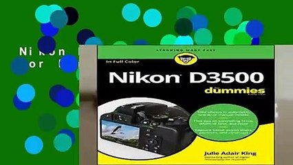 Nikon D3500 For Dummies  For Kindle