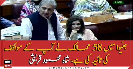 58 country's are in support of Pakistan's stance, FM Qureshi