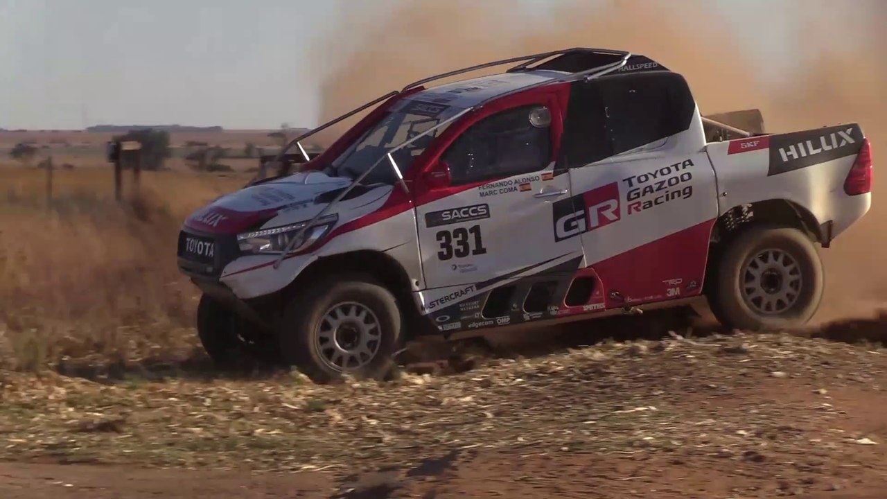 Fernando Alonso, con el Toyota del Dakar en Sudáfrica