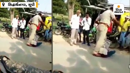 યુપી પોલીસનો શર્મનાક ચહેરો, હેલમેટ વગરના બાઇકસવારને ઢોરની જેમ માર્યો