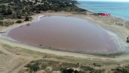 Çanakkale herkes, kalpli gölün pembeleşmesini bekliyor