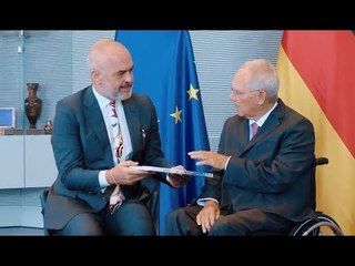 Report TV - Gjermani, kryeministri Rama takim me kryeparlamentarin Wolfgang Schauble