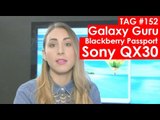 BlackBerry Passport, Samsung Galaxy Guru y cámara Sony QX30 para smartphone