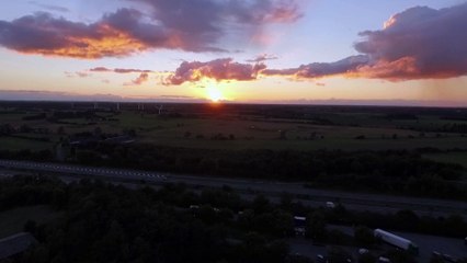 Drone Footage of a Highway at Sunset