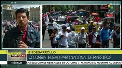 Colombia: nuevo paro nacional de maestros ante inseguridad y amenazas