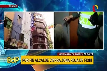 SMP: Alcalde suspende actividades en comercios de zona roja de Fiori por 30 días