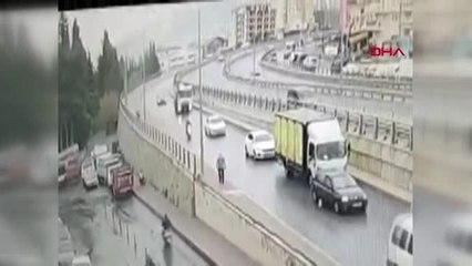 Aydın-vidanjör köprülü kavşakta asılı kaldı